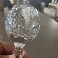Set of 5 VEGA Fine Crystal Water Goblets / Wine Glasses by American Cut
