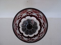 Handmade Bohemian Style Hand Cut To Clear Crystal Wine Glass 12oz Ruby Red