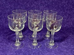 Cristal D’Arques Durand Crystal Wine Glasses Spiked Stems Set Of 6 Elegant!