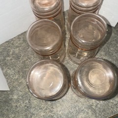 MacBeth Evans Dogwwod Set of 6 Pink Depression Glass Juice Tumblers 10 oz Etched
