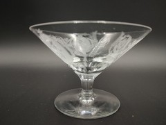 Tiffin Elegant Glass Classic Dancing Nude Cameo Cup Compote Etched Excellent VTG
