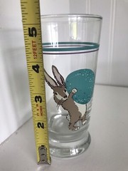 Libbey – World Market Bunny Rabbit Glass Tumbler With Blue Easter Egg