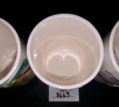 5 Ceramic Embossed Painted FRUIT Juice Cups Vintage Japan