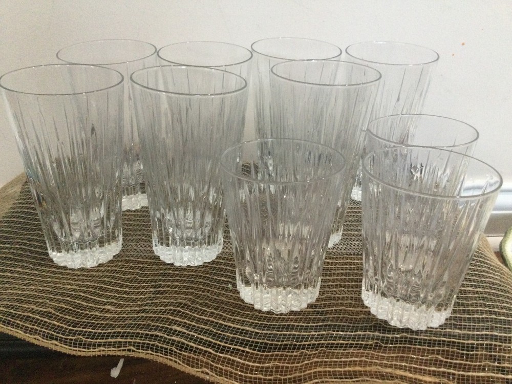 PICK 2 Martha Stewart SUN RAYS Highball OR LOWBALL Crystal Glass Set of 2 PICK