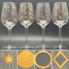 Mikasa Cheers Metallics Gold 4 Piece Stem Wine Glasses Made in China 9″t 14oz