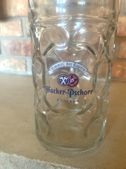 1 liter Hacker-Pschorr Austrian Himmel Der Bayern dimpled glass beer mug Munchen