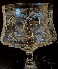 11 Cambridge Glass, Clear Etched, Elaine Seafood Icer, 2-piece Set