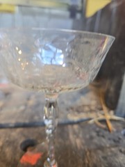 Set of 5 Vintage 60’s Etched Crystal Cocktail Glasses 5.75″ Tall