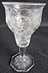 222-J McKee Glass «Rock Crystal», Clear, 8 oz 7” Tall Wine Water Goblets