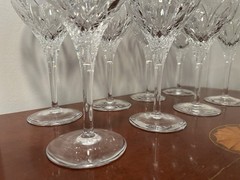 Vtg Set 8 ATLANTIS CRYSTAL Chartres Grand Goblets Large Tall 16 oz Wine Glasses