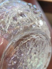 Pretty White US Glass Carnival Glass Palm Beach Berry Bowl Gooseberry Interior