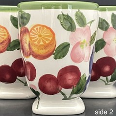 Tabletops Hand Painted 5 Piece Sorbet Coffee Mugs c1990s Made in China 5″t 12oz