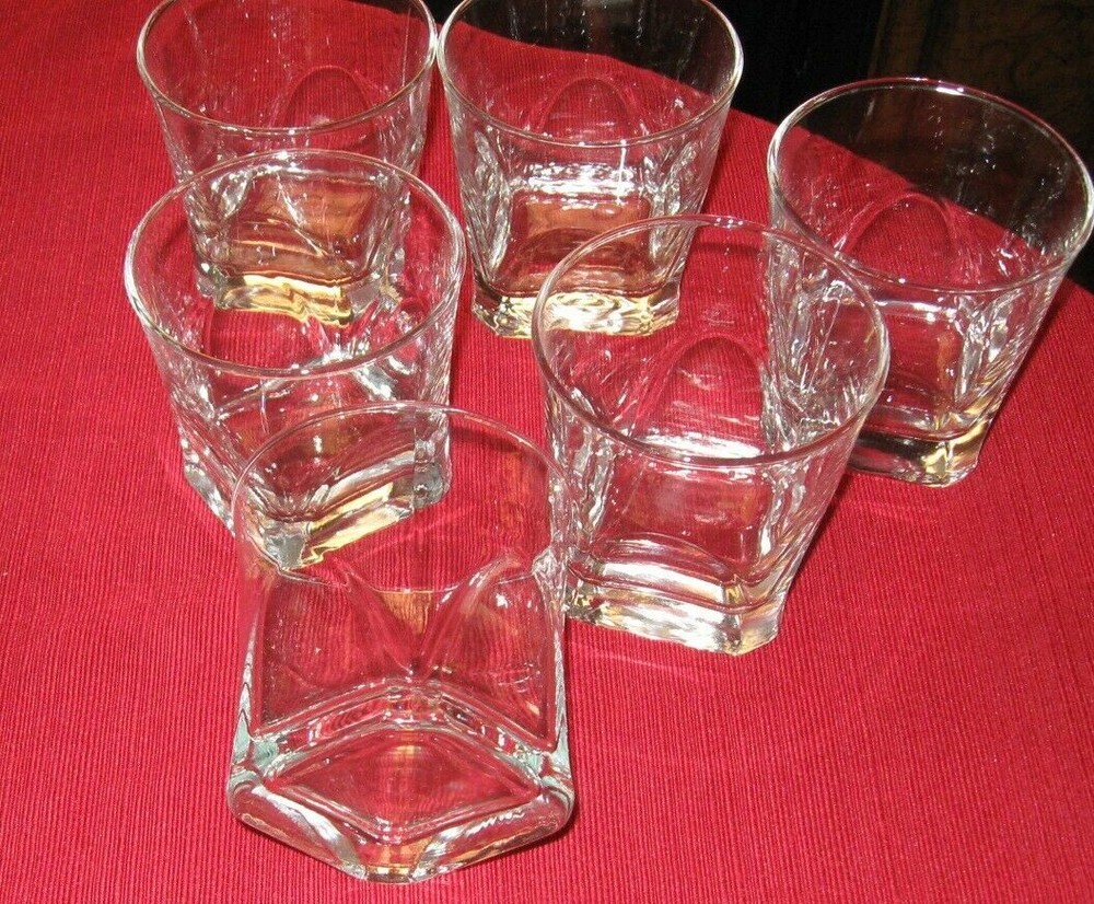 Old fashioned Glasses 6 Arch sides on thick base 10 oz classy FREE SHIP