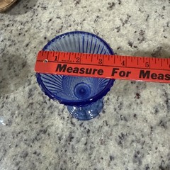 Vintage Fostoria Avon Cobalt Blue George Washington Glass Goblet