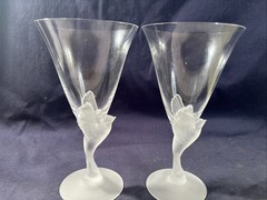 Sasaki Crystal Wings Clear 7 1/2in. Water Goblets Set of 2