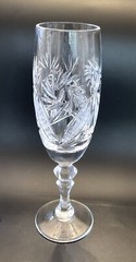 Set Of 6 Elegant Russian Cut Crystal 6 oz Champagne Stem Flutes