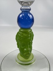 Vintage 1996 Richard Jolley Glass Bombay Sapphire Martini Glass Art Glass Stem
