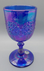 FENTON COBALT CARNIVAL ORANGE TREE WINE GOBLET 2000 HOACGA