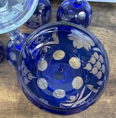 Nachtmann Traube Colbalt blue cut to clear set of 6 cordials
