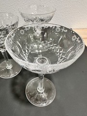 VTG Rogaska Galliano Crystal 7 1/8″ Champagne Tall Sherbet Glass Hand Blow 5 Pcs