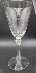 3- Vintage Fostoria LIDO WATER GOBLETS 6017 PALM LEAVES 1937-1954