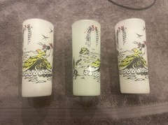 SOUTHERN BELLE SET Of 3 Vintage 1950s ANCHOR HOCKING 6-5/8″ TALL GLASS TUMBLERS