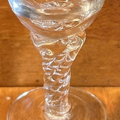 Lot Of 5 Cordial Glasses Blown Glass With Twisted Stem 4.5 Inch