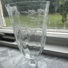 Discontinued Fostoria Crystal Navarre Iced Tea Glass Vintage Etched