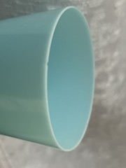 4 French Portieux Vallerysthal Blue Opaline Glass Water Juice Tumblers 5.25″ x3″
