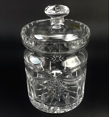 Vintage 24% Crystal Biscuit Barrel Candy Jar Made In Poland 5⅛» Tall