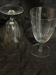 Set of 4 ~ Vintage Mid Century Etched ATOMIC STARBURST Bar Ware 5 3/4” Tall