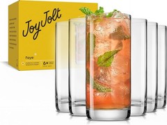 6pc Faye 13oz Tall Highball Glasses – Dishwasher Safe for Effortless Enjoyment