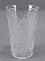 English Stourbridge Engraved Bee & White Juice Tumbler Glass Circa 1880-1900