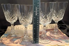 4 Oscar De La Renta BUCKINGHAM 2 Wine + 2 Water Luxury Crystal Glasses Set HTF