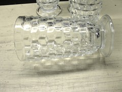Indiana Glass Colony Whitehall Clear 4 Iced Tea Glasses Stacked Cube Design EUC