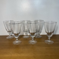 Fostoria Engagement Crystal Iced Tea Glasses Goblets Platinum Vintage Set Of 6