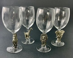 Wine Glasses Pewter Animal Shields Fort USA 4