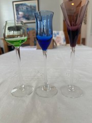 Unique Cardinal Liquor Glasses three different colors (set of 3)