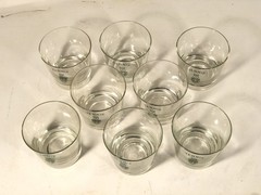 Lot of 8 Greenville Country Club Tennis Drink Tumblers Glasses 3.25″ Tall