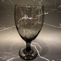 SET OF 4 Libbey CLASSIC SMOKE 7″ Water Goblets; 16-oz; Mid Century Mod