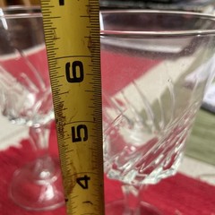 Set Of 4 D’Arques /Durand «Flammes» Cut Crystal Claret Wine Glasses-6-3/8” T