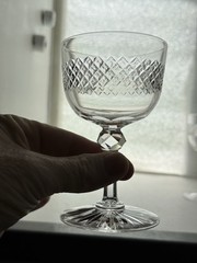 Dorflinger Diamond Border Pattern Wine Glass (es) American Brilliant Cut Glass