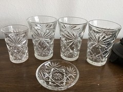 MCM Early American Prescut Star Starburst -3 milk —1 juice -1 coaster – lot of 5