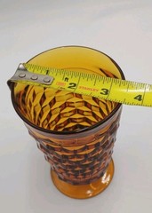 Indiana Glass Whitehall Amber Cubist Footed Tumbler 6″ Tall – Single Tumbler