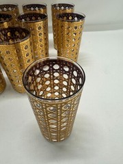 Set of 6 MCM Culver Ltd. “Cannella” Pattern Highball Glasses C. 1960