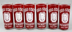 Set/6 Drinking Glasses Tumblers OHIO STATE BUCKEYES 1961-1962 Coach FRED TAYLOR