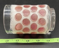Libbey MCM Frosted Polka Dot Glass Concord Cranberry Frosted