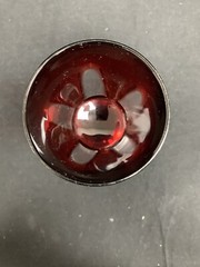 Ruby Wine Glass With Crystal Stem Made In France Set Of 8 Hexagonal Shape