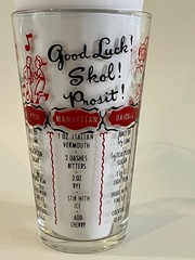 Vintage Federal Glass Cocktail Mixer Six Recipe Tumbler 12oz MCM Mint Cond 6″