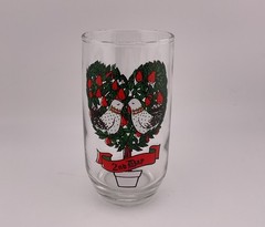 Anchor Hocking Twelve Days of Christmas 2nd Day Two Turtle Doves Flat Tumbler A2
